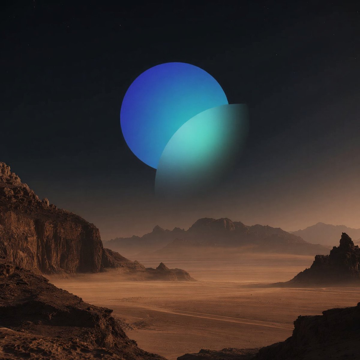Twin Planets Over Surreal Desert — Sora 2 Prompt