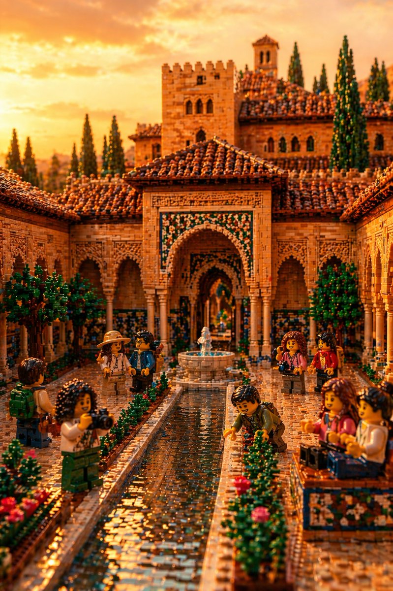 LEGO Alhambra at Golden Hour — Sora 2 Prompt