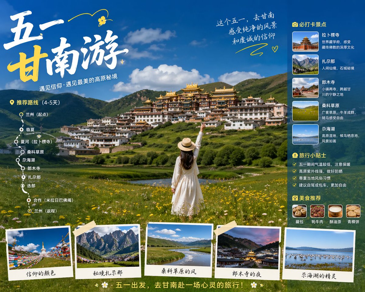 Vibrant Gannan Golden Week Travel Infographic Prompt