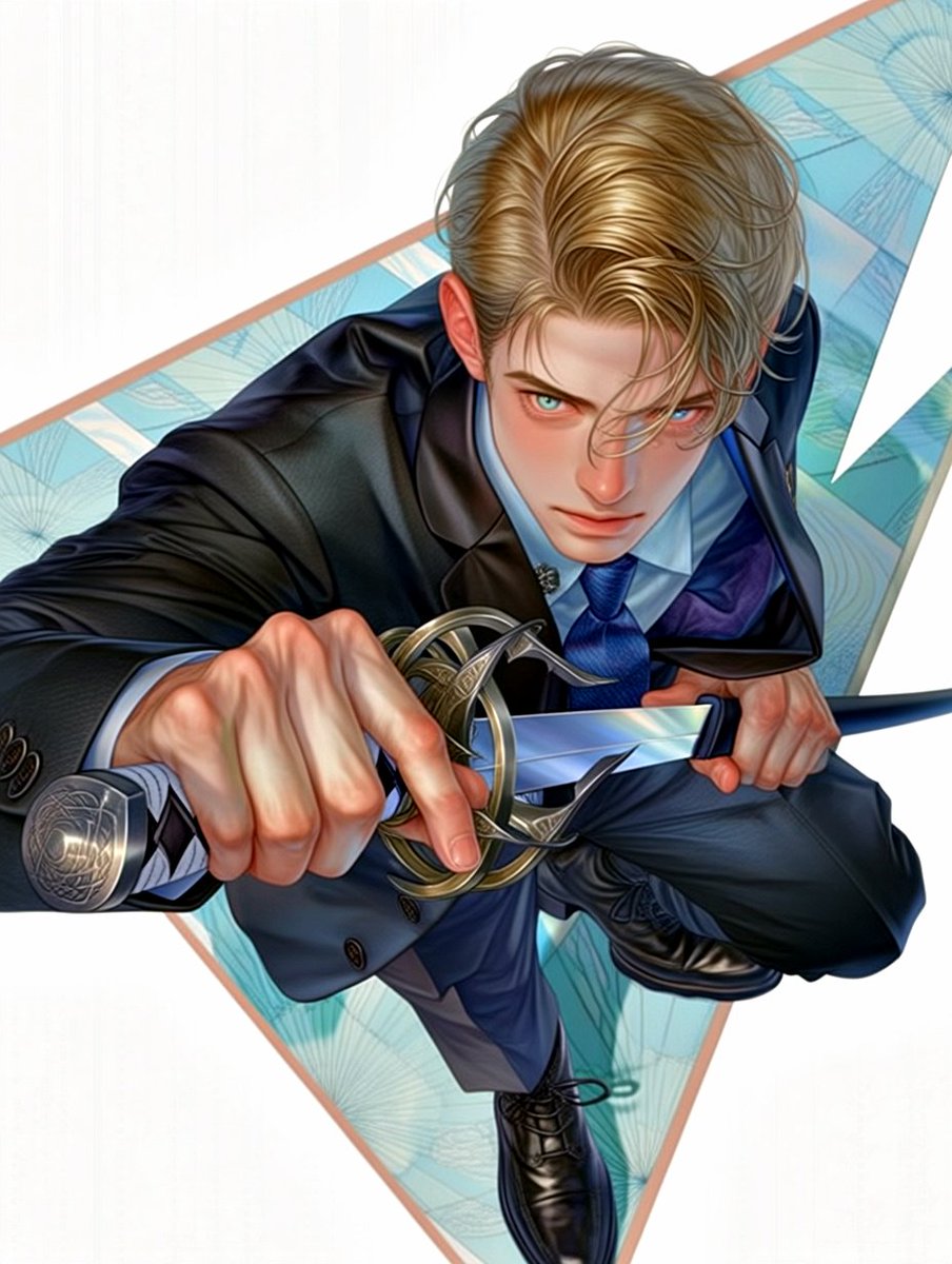 Dramatic Overhead Anime Swordsman in Suit — Sora 2 Prompt