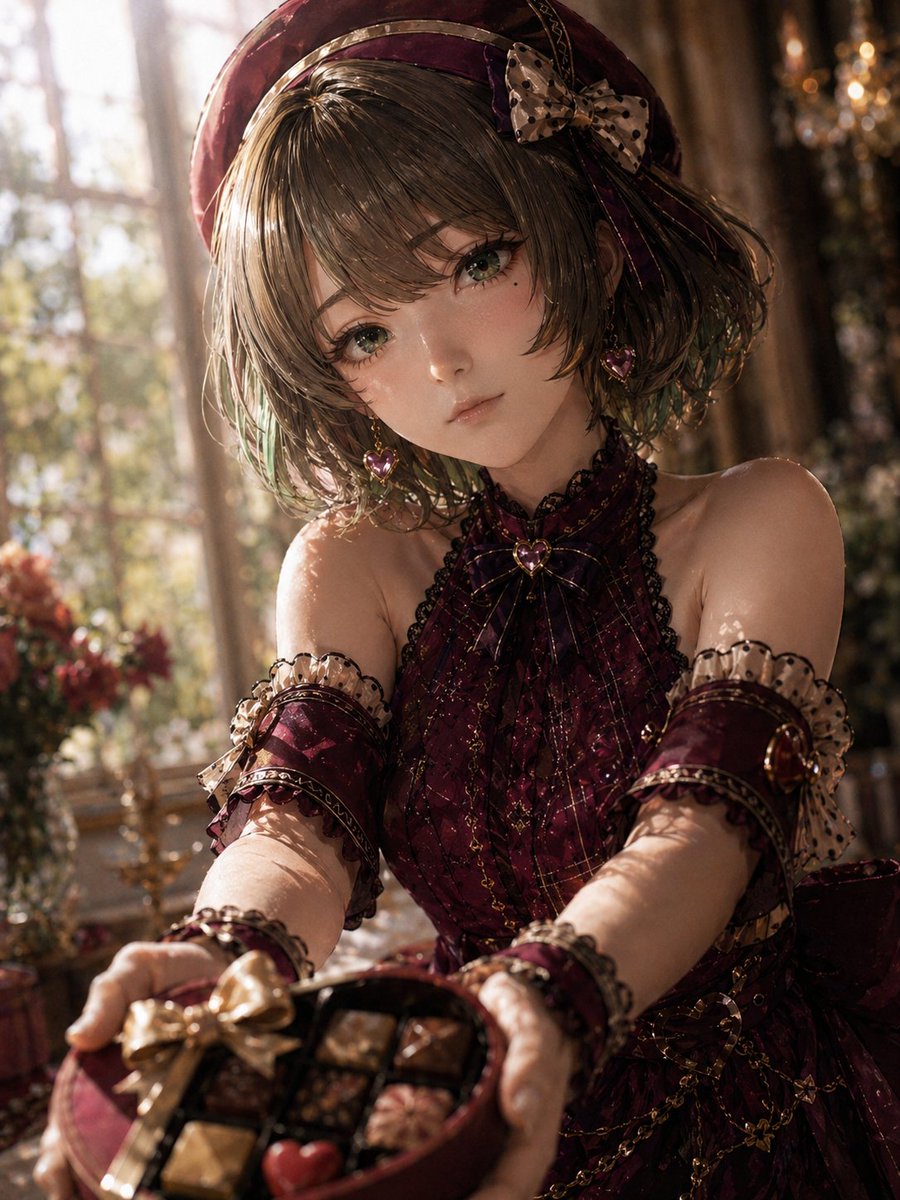 Valentine Idol Portrait — Realistic Gothic Lolita Sora 2 Prompt