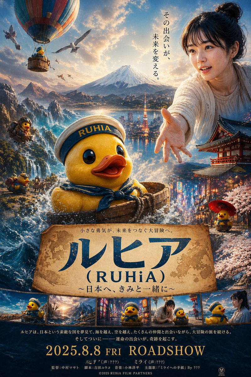 RUHiA Rubber Duck Boy Live-Action Movie Poster Prompt