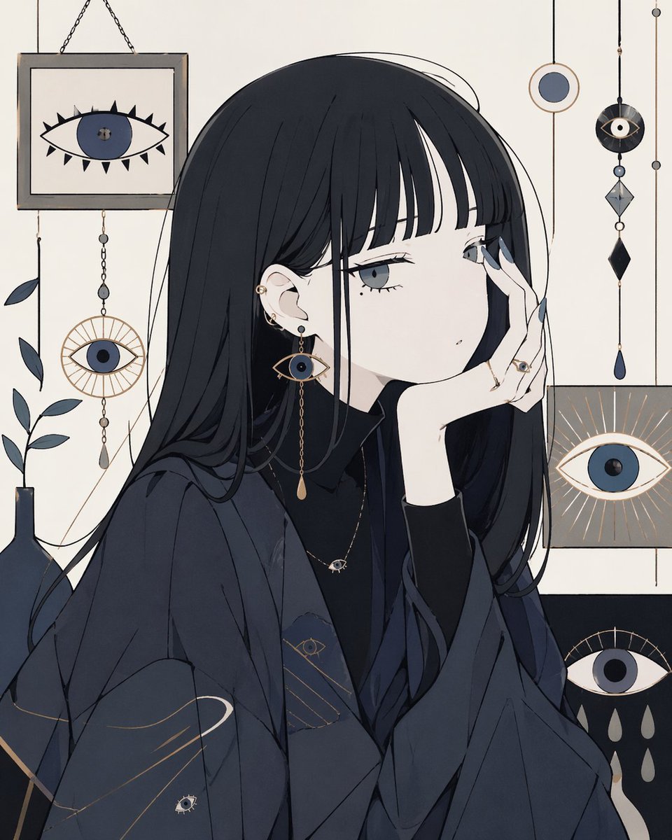 Mysterious Eye Motif Anime Portrait — Sora 2 Prompt