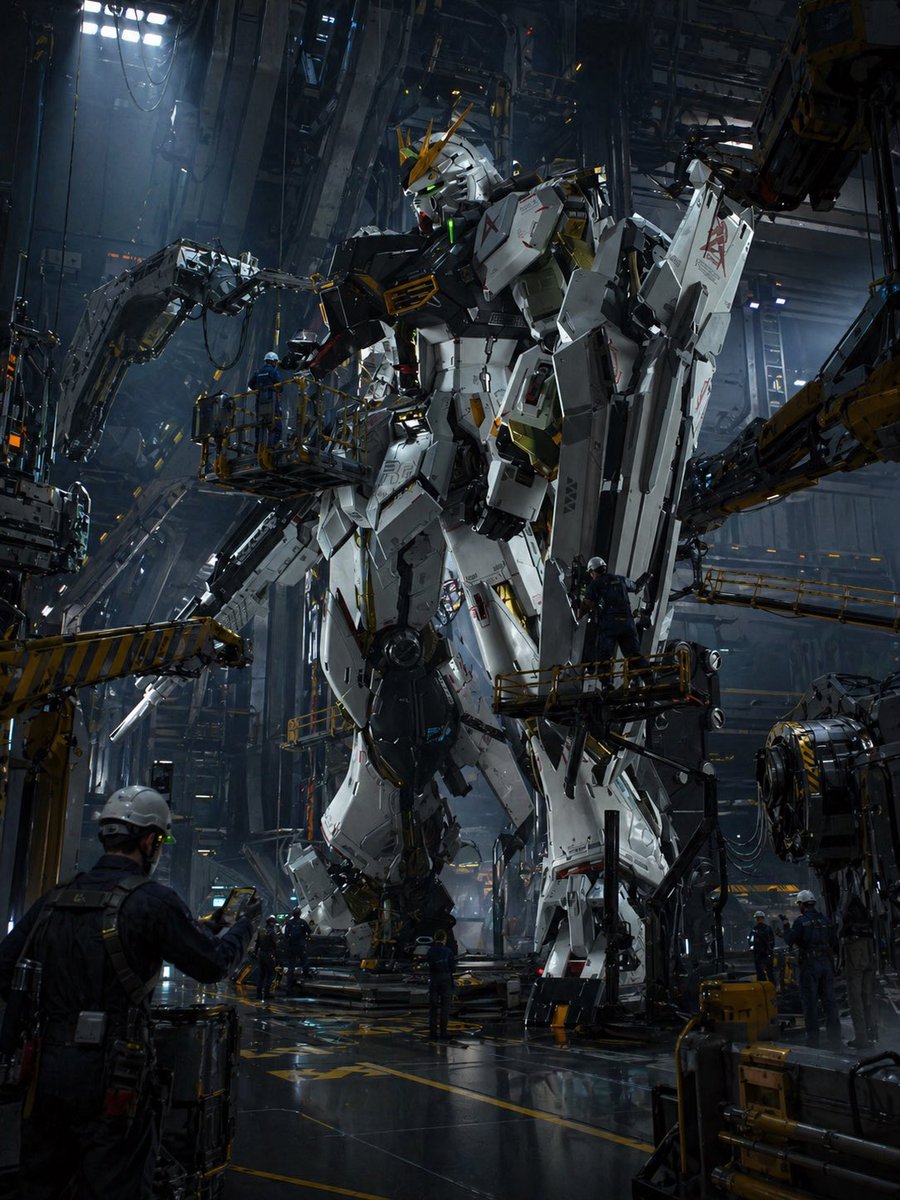 Giant Robot Hangar Maintenance — Cinematic Sora 2 Prompt