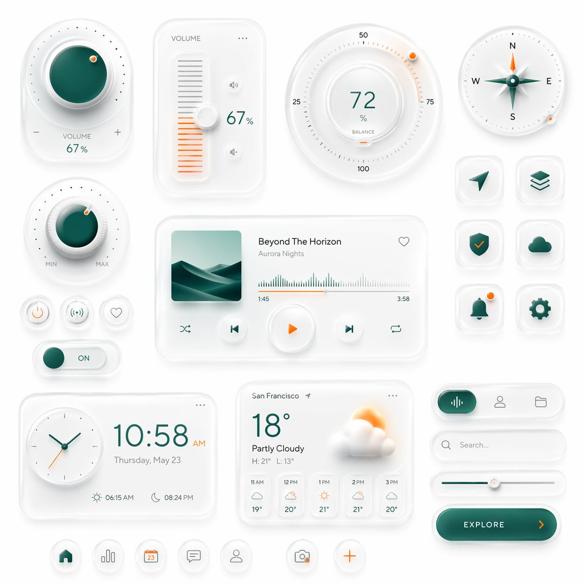Neumorphic Smart Home UI Dashboard — Sora 2 Prompt
