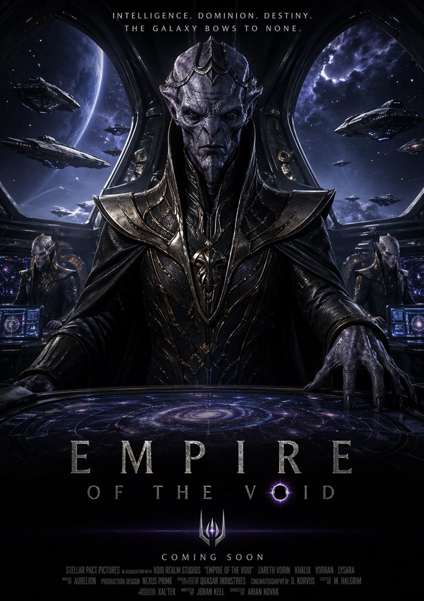 Sora 2 Prompt: Empire of the Void Sci-Fi Poster