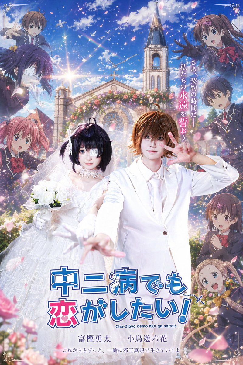 Chuunibyou Anime Wedding Visual — Sora 2 Prompt
