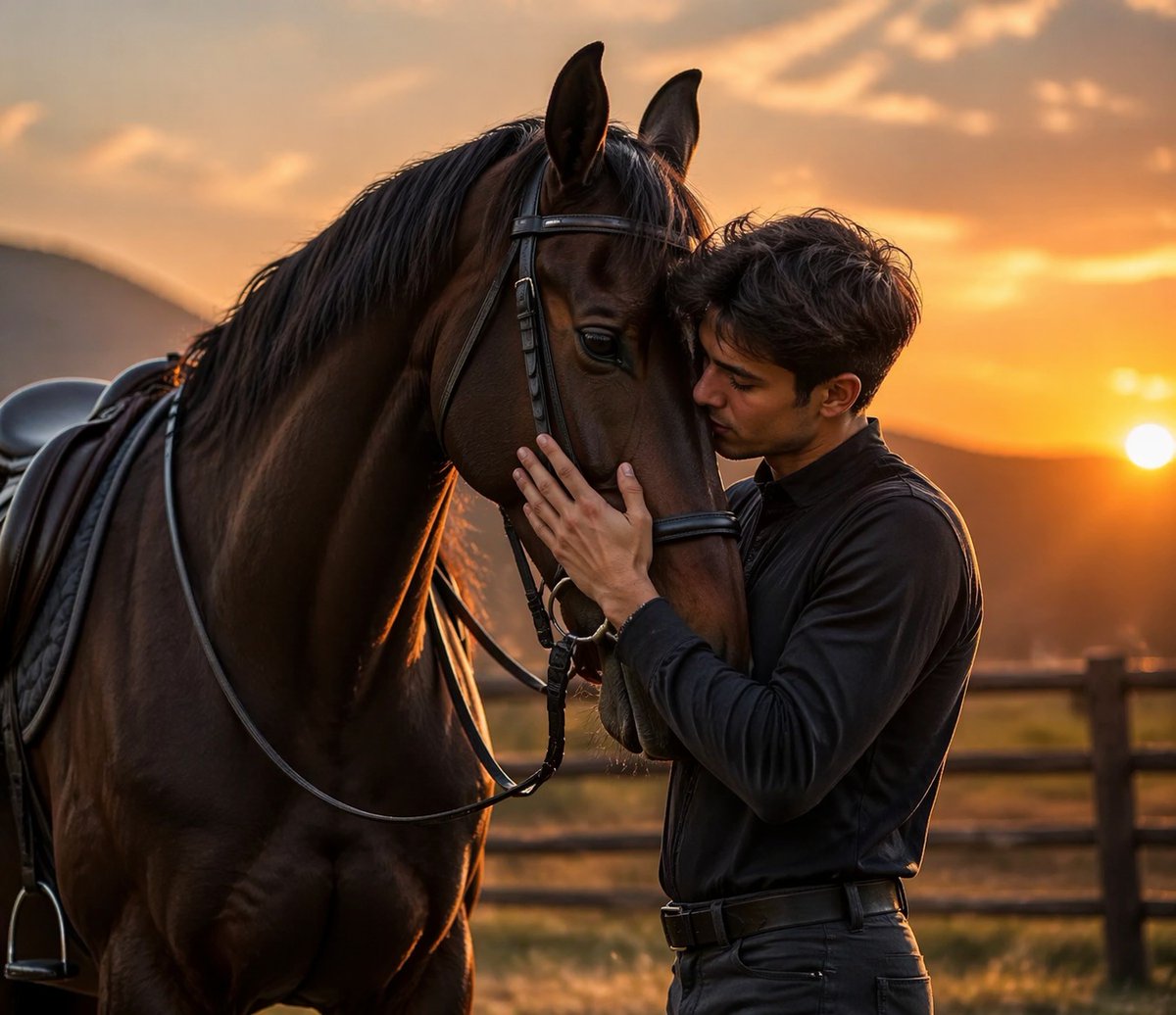 Cinematic Golden Hour Equestrian Portrait — Sora 2 Prompt