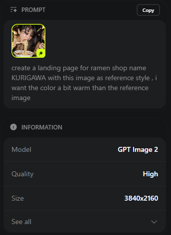 Customizable Ramen Landing Page with Style Reference — Sora 2 Prompt