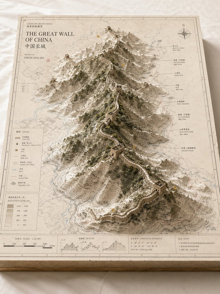 Landscape Archive Model — AI Prompt for Hybrid 2D/3D Maps