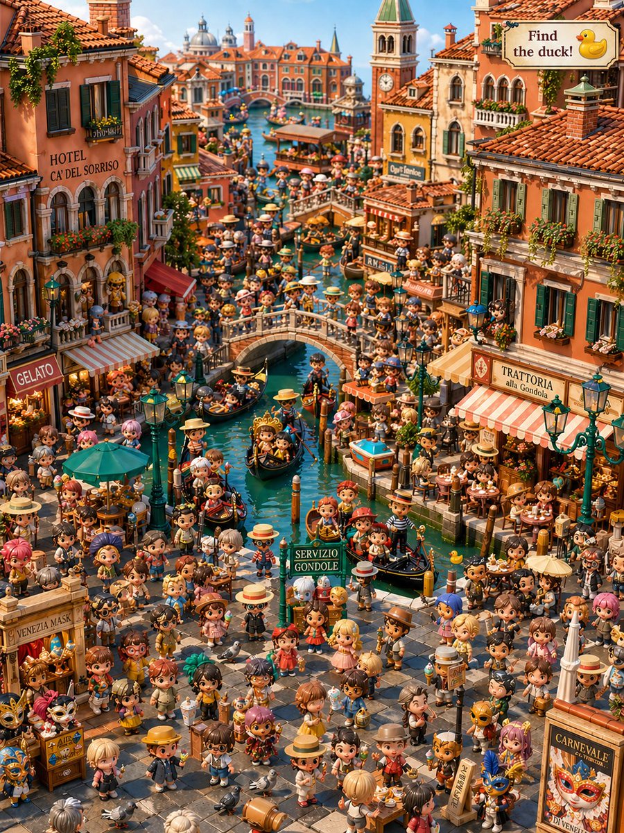 Cute Chibi Venice Hidden Object — Sora 2 Prompt