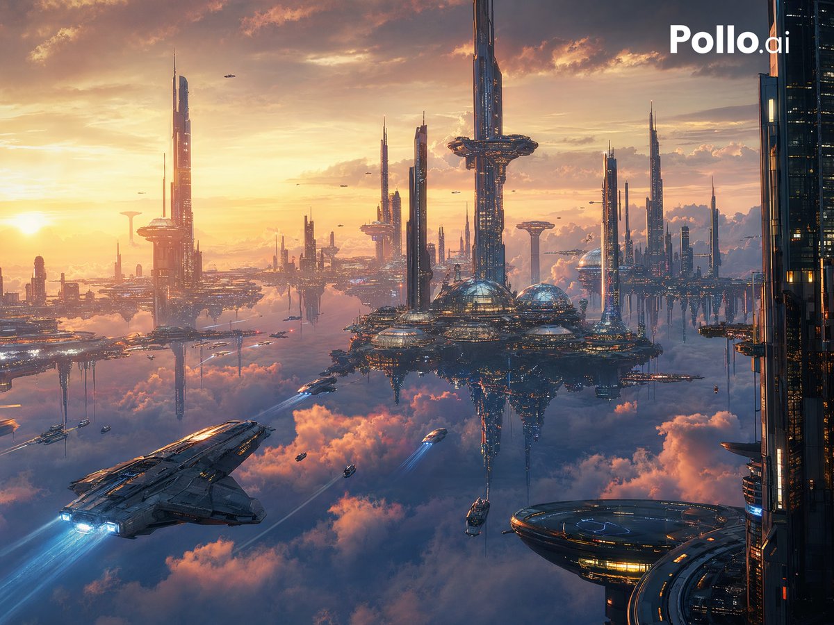 Sci-Fi Floating City at Sunset – Sora 2 Prompt