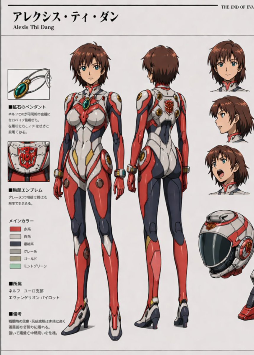 Evangelion-Style Anime Pilot Reference Sheet — Sora 2 Prompt