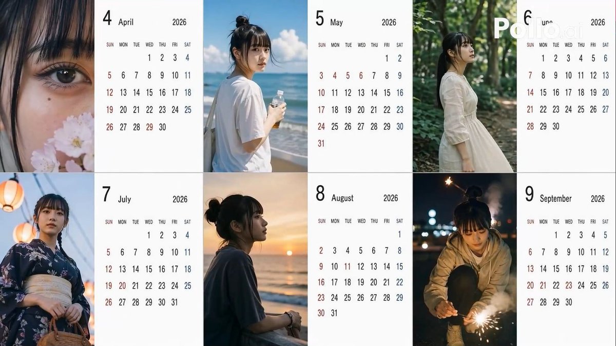 Sora 2 Japanese Snapshot Calendar 2026 — Random Variations