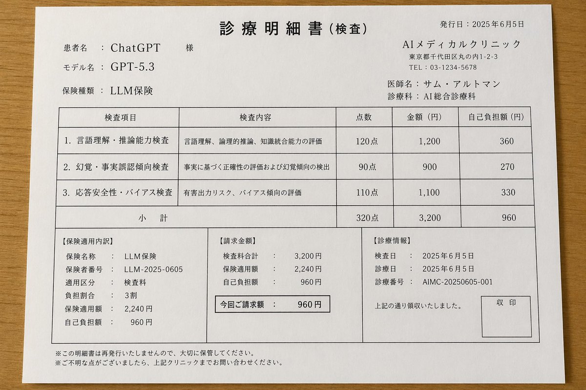 Japanese AI Clinic Medical Bill — Parody Prompt