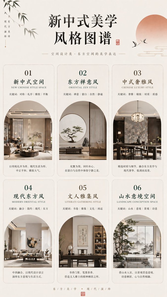 New Chinese Interior Design Infographic — Sora 2 Prompt