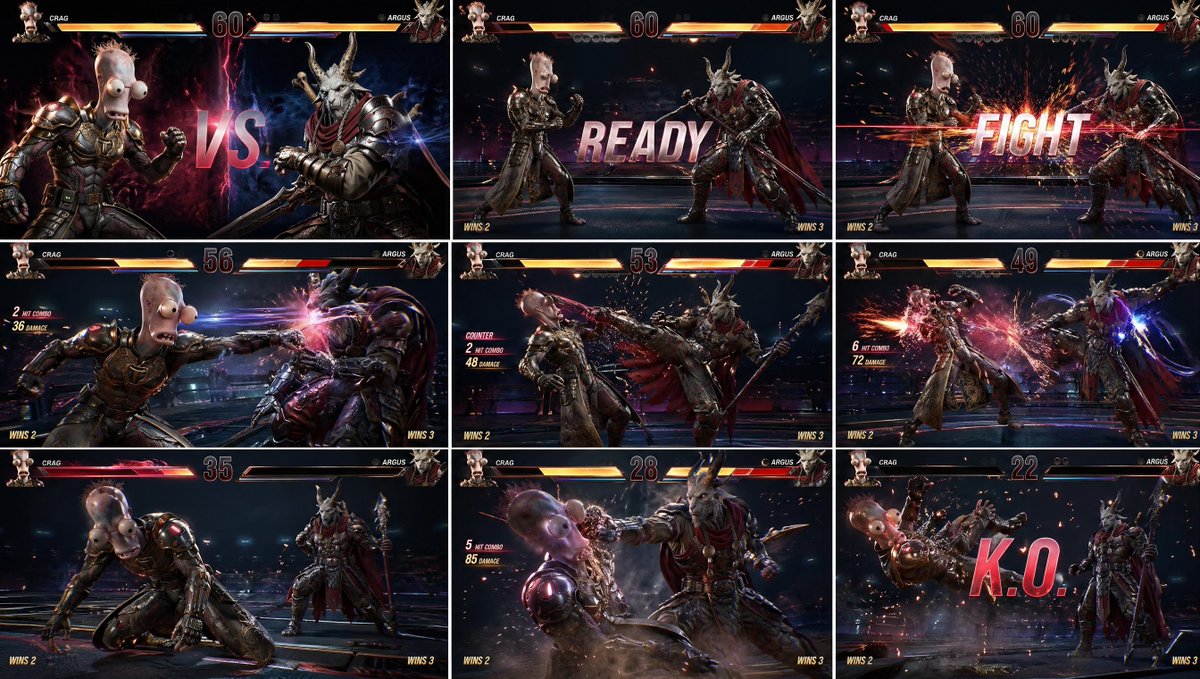 Tekken Style Fight Storyboard Grid — Sora 2 Prompt