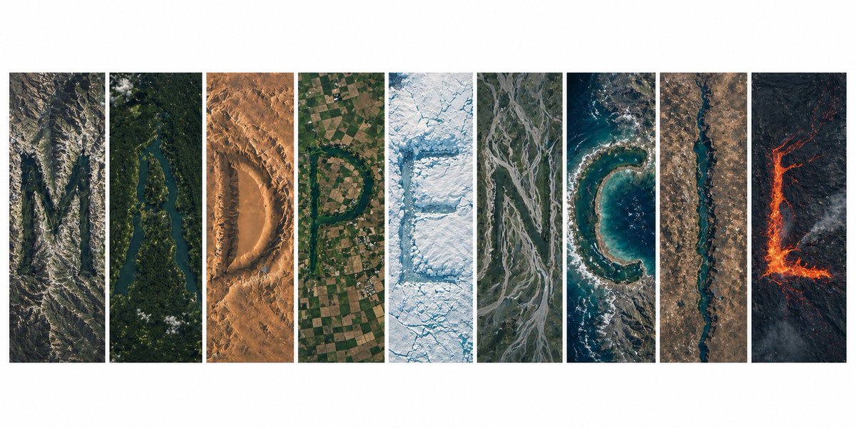 Earth Terrain Typography: Ultra-Real Satellite View Prompt