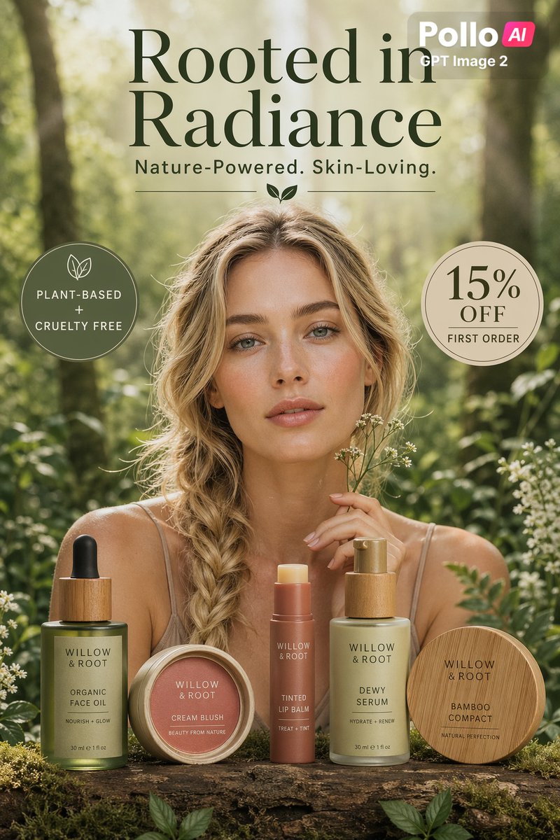 Luxury Natural Skincare Ad Poster — Sora 2 Prompt