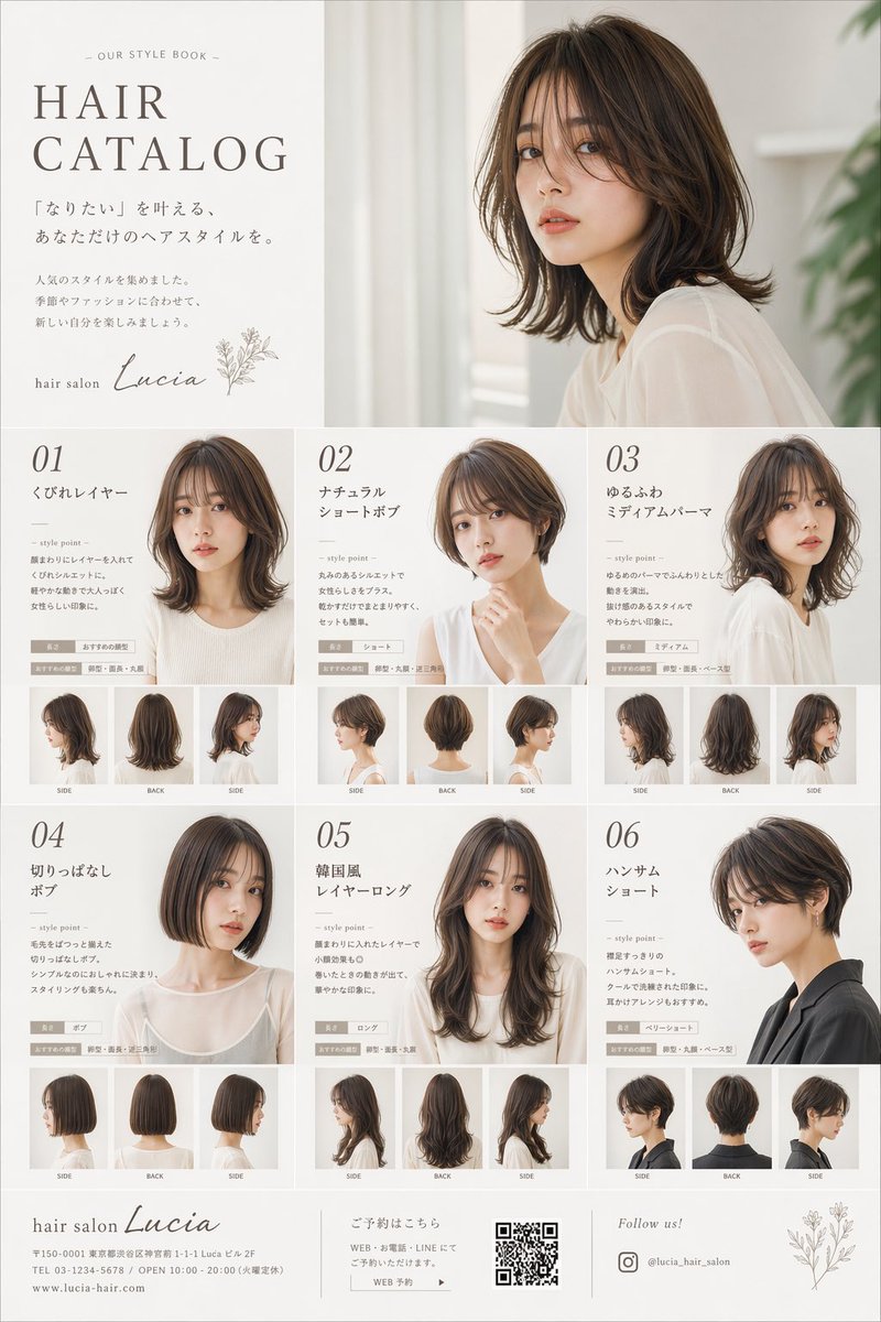 Japanese Hair Salon Catalog Poster — AI Prompt
