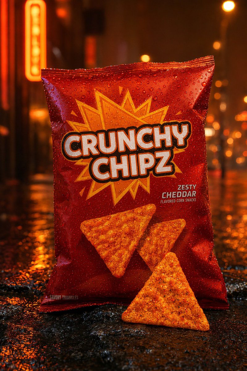 Neon Rain Snack Packaging — Sora 2 Prompt