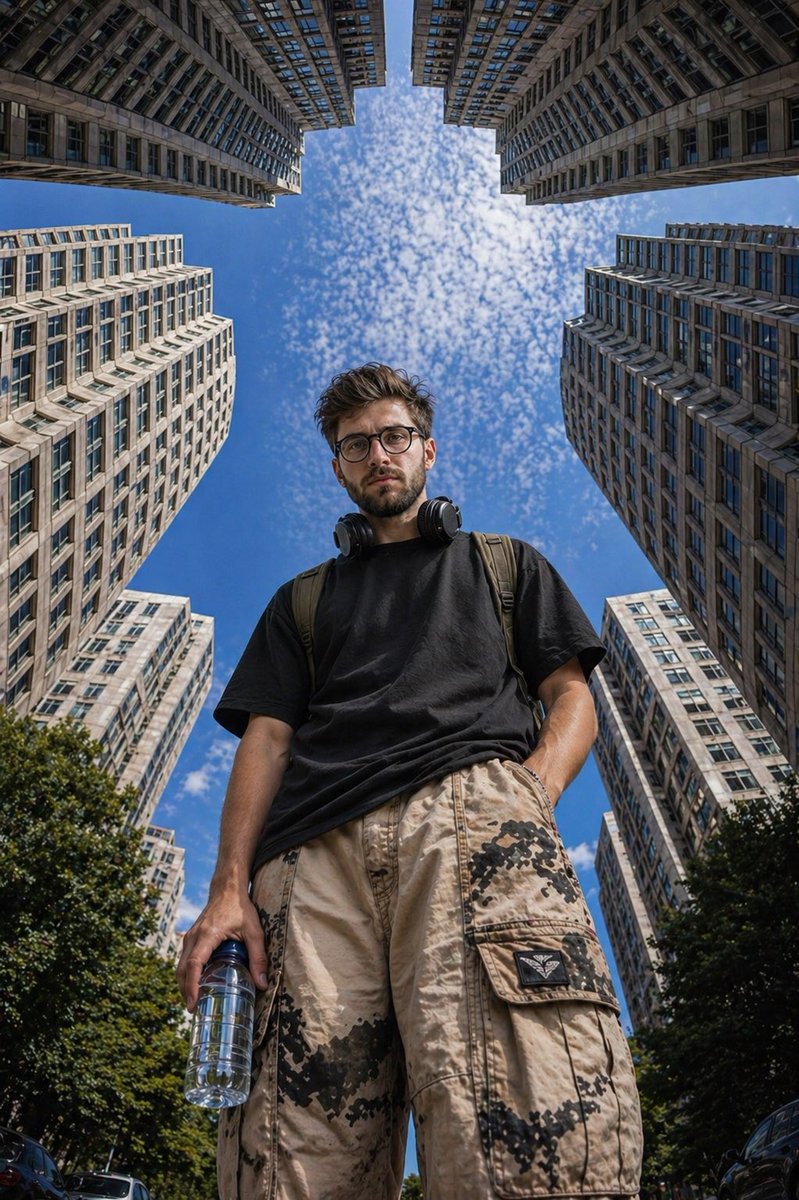 Low-Angle Hyperrealistic Street Fashion Prompt — Sora 2