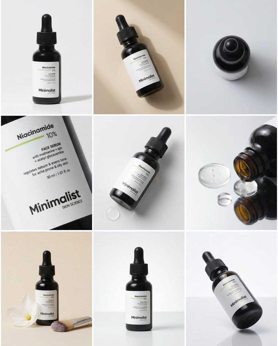Minimalist Serum Photo Grid — Sora 2 Prompt