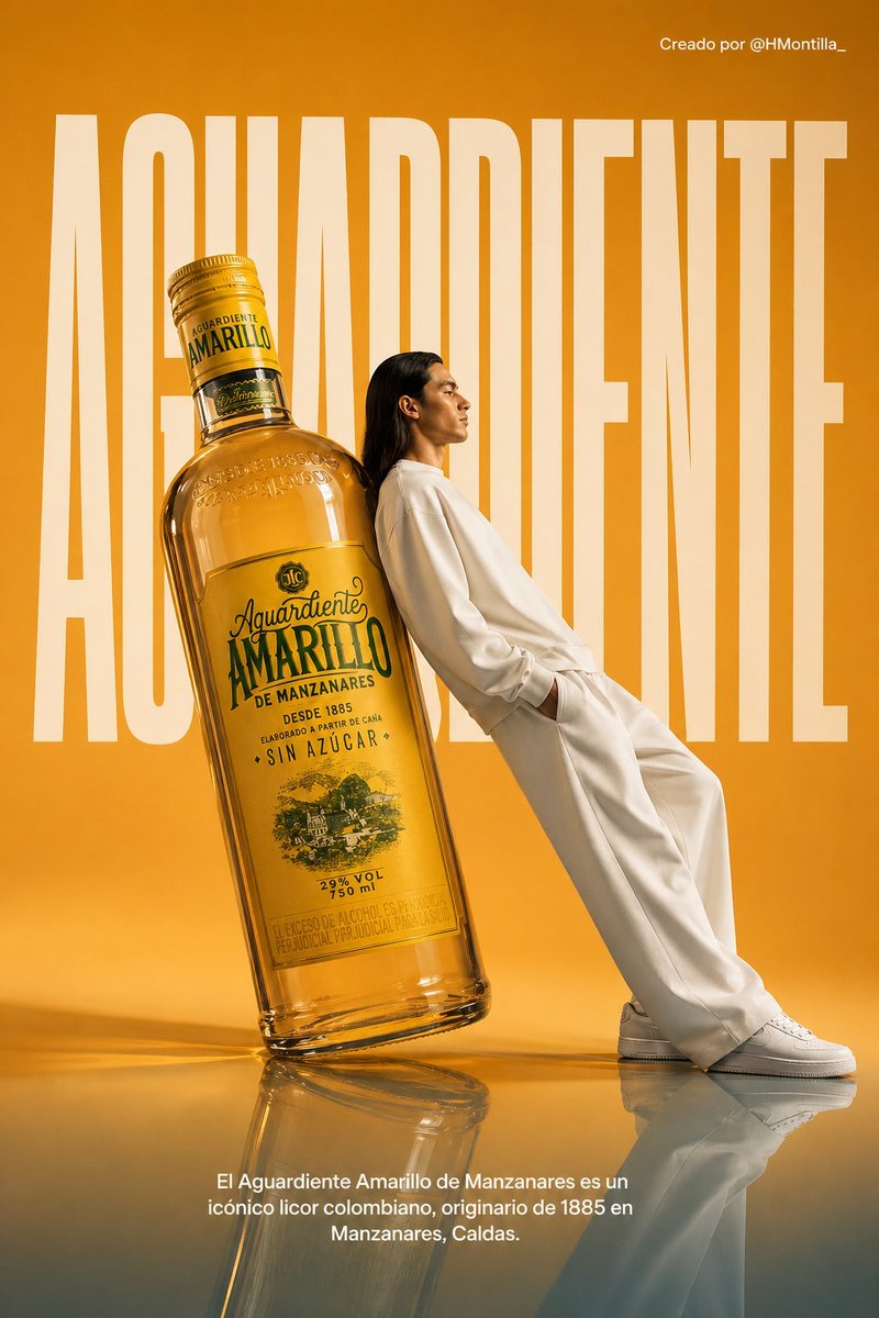 Aguardiente Amarillo Commercial Poster — Sora Prompt