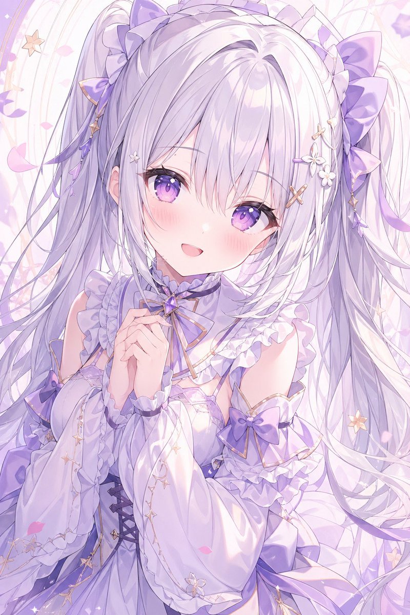 Ethereal Lavender Anime Girl Portrait — Fantasy Lolita Prompt