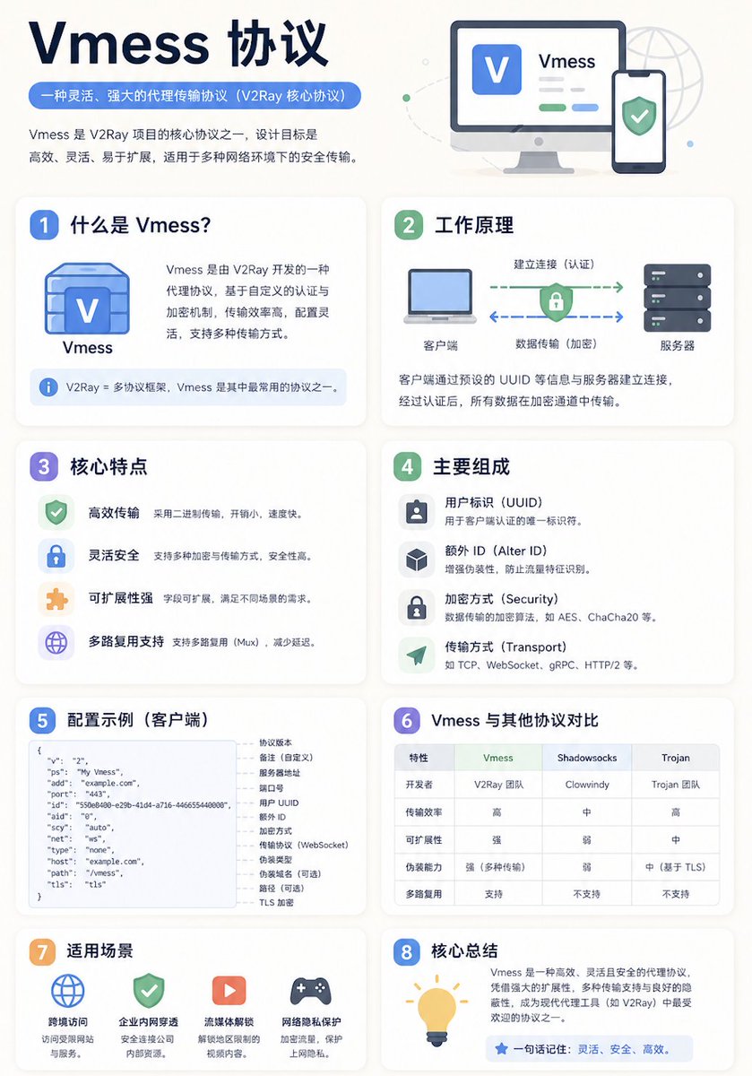 Vmess Protocol Infographic — Cybersecurity Education Poster