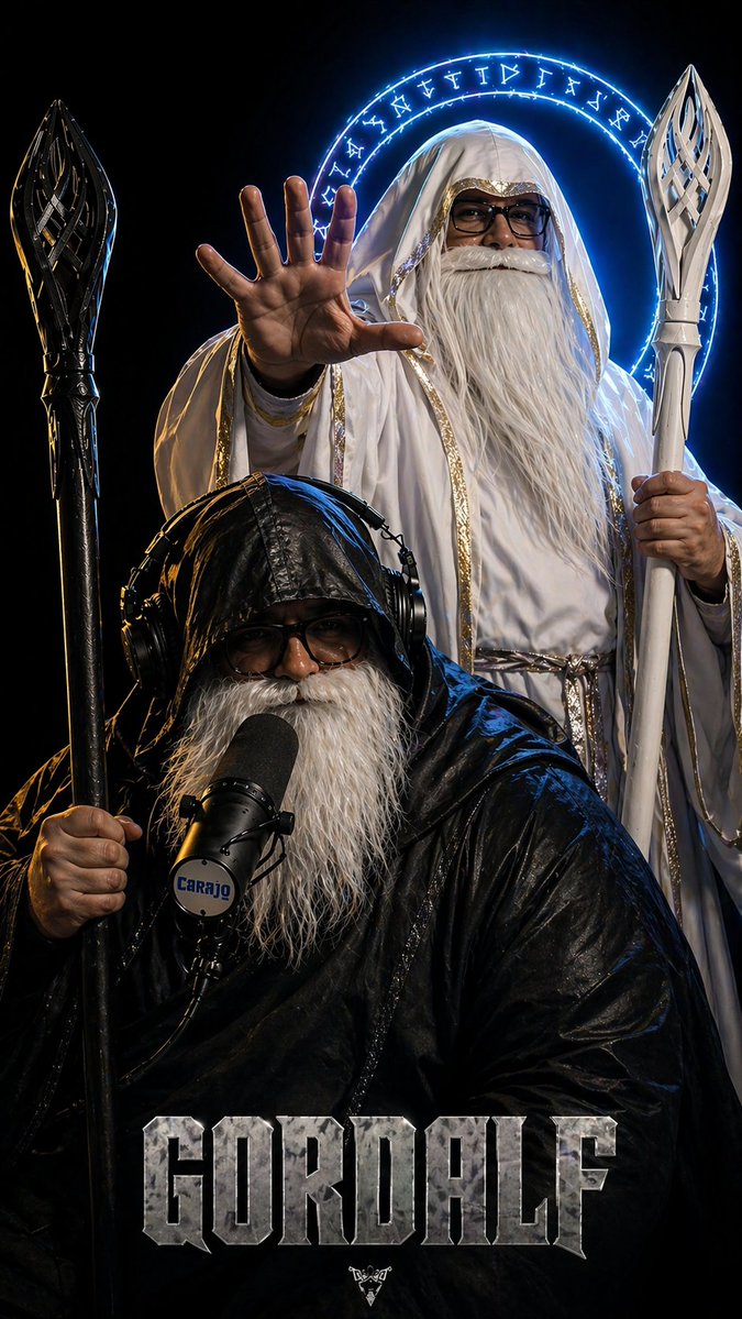 GORDALF Dark Fantasy Wizard Podcast Poster — AI Image Prompt