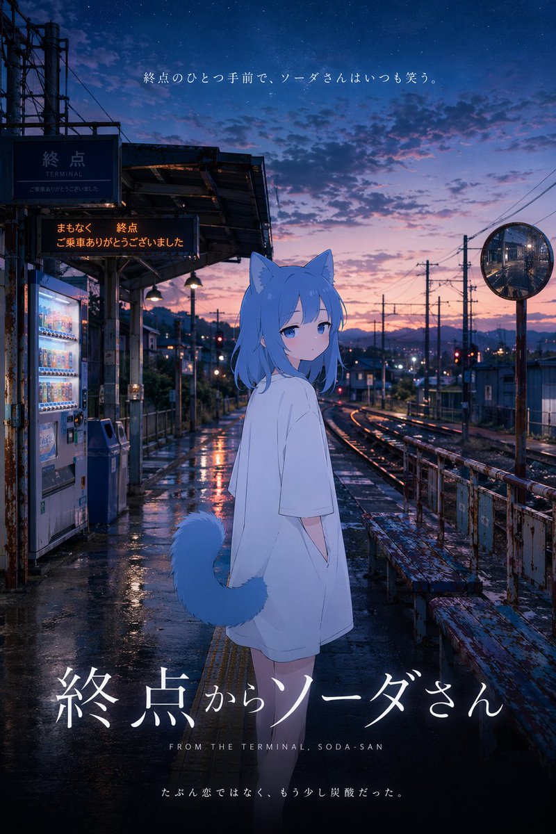 Twilight Station Anime Movie Poster — Customizable Prompt