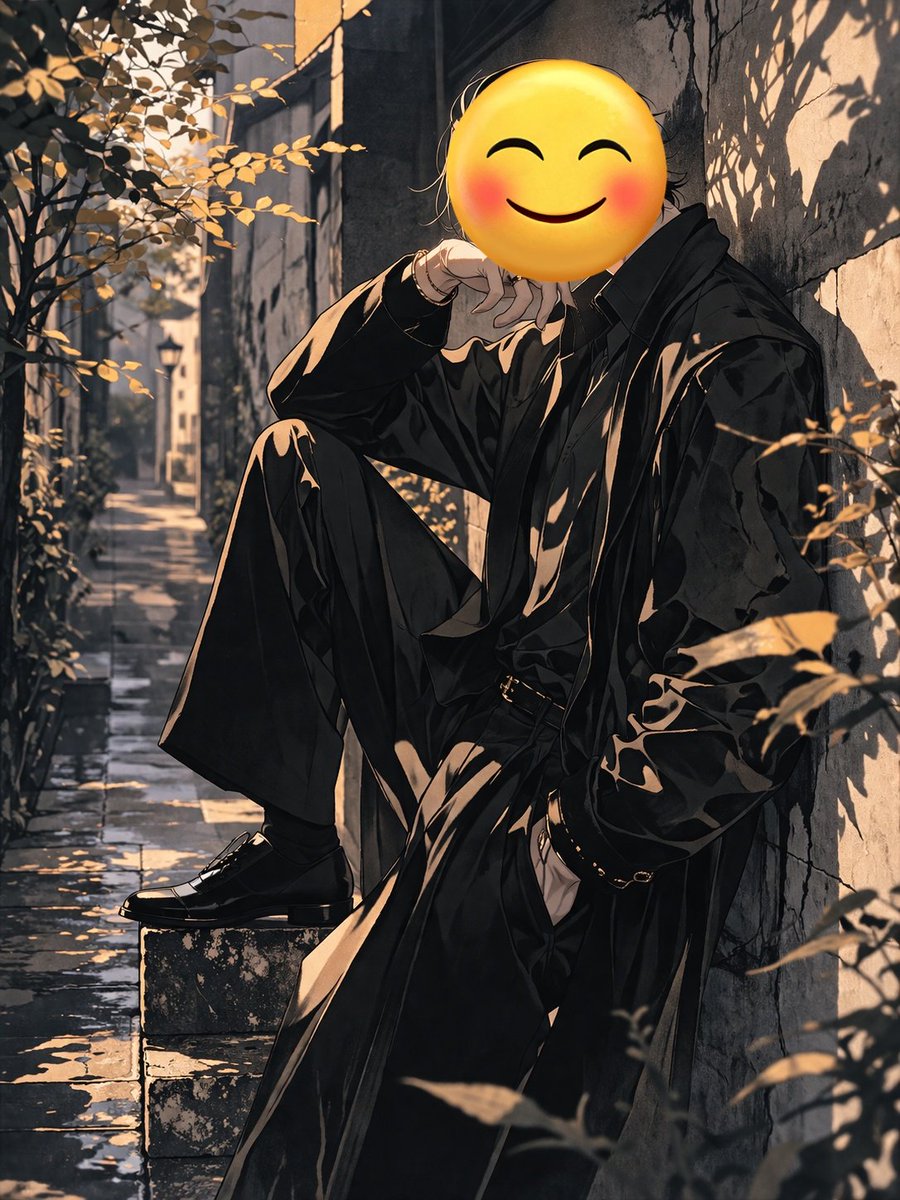 Emoji-Faced Figure in Dark Suit — Anime Alley Prompt