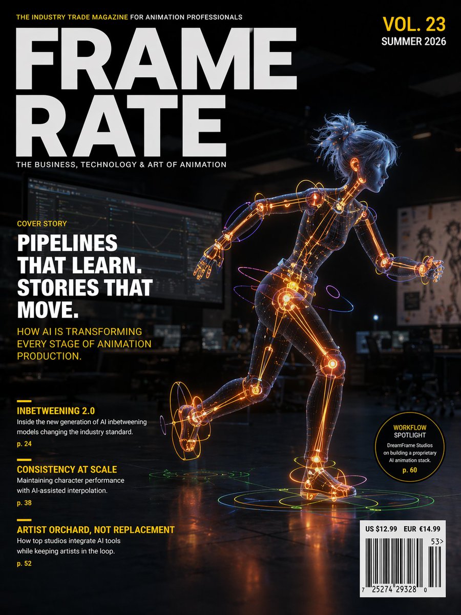 Futuristic Animation Magazine Cover — AI & Neon Robot Prompt