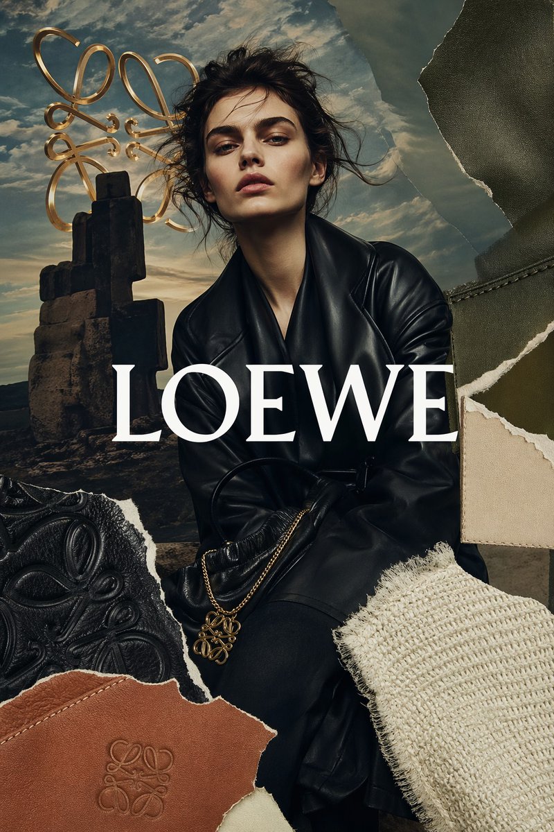 LOEWE Luxury Fashion Collage Ad — Sora 2 Prompt