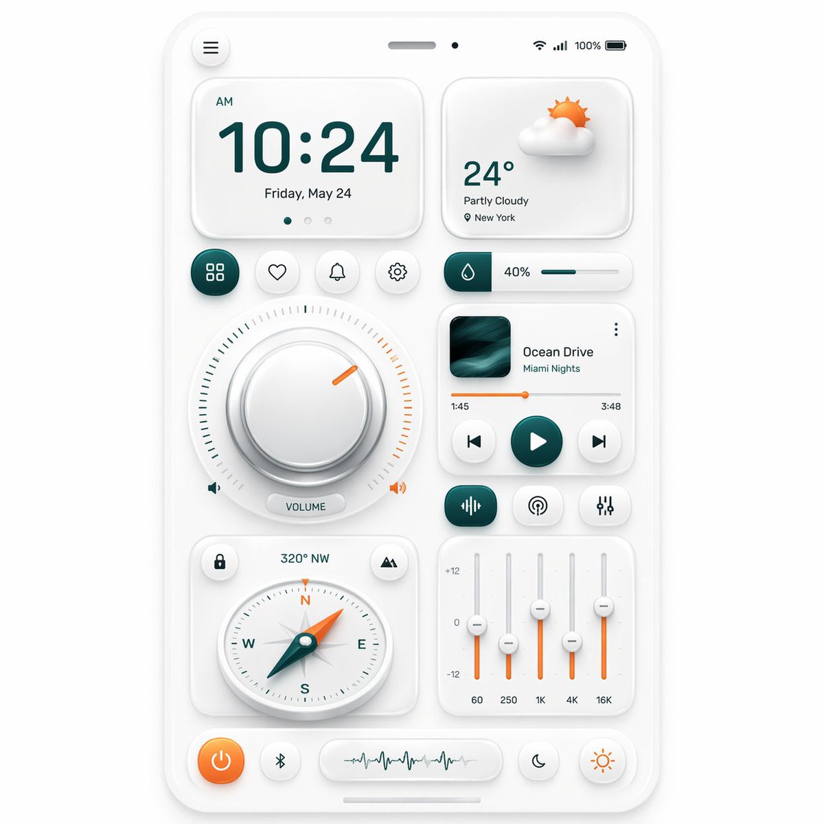 Neumorphic Mobile Dashboard UI — Sora 2 Prompt