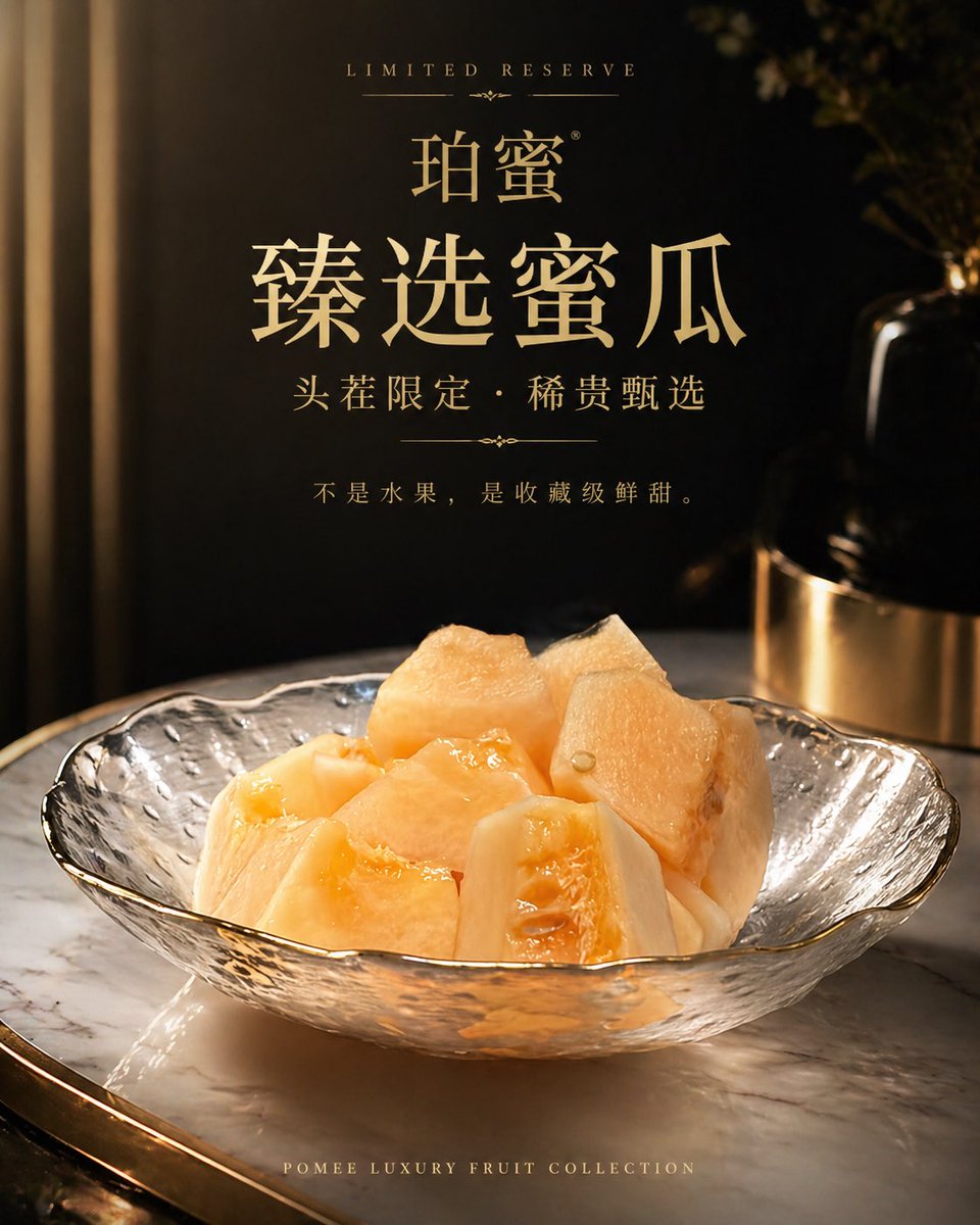 Luxury Melon Poster — High-End Fruit Ad Prompt