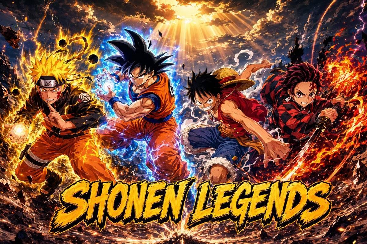 Shonen Legends Epic Crossover Poster — Sora 2 Prompt
