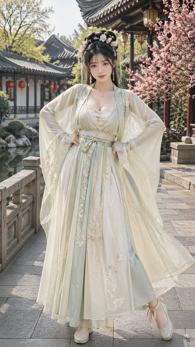 Light Purple Song Dynasty Hanfu Model — Sora 2 Prompt