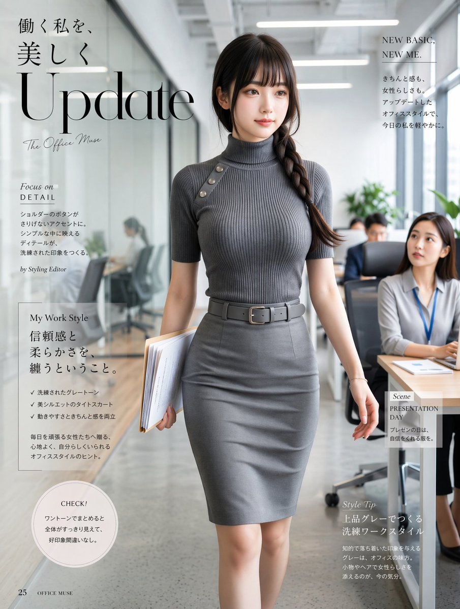Japanese Office Fashion Magazine Cover — Sora 2 Prompt