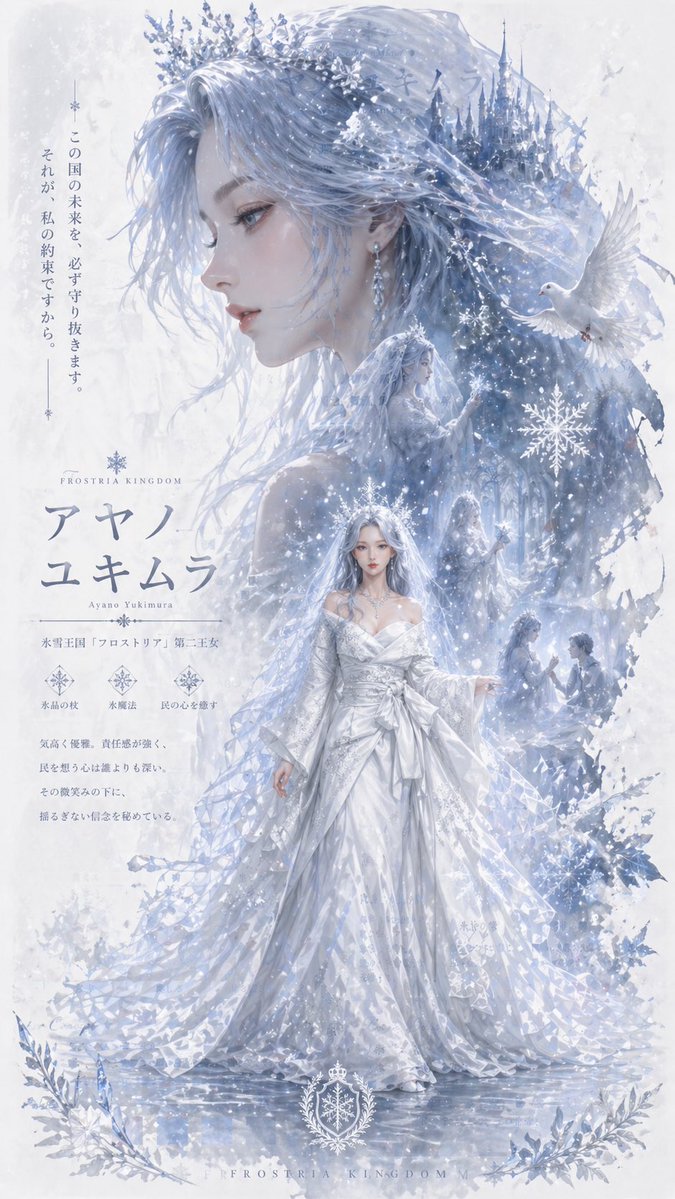 Ethereal Ice Kingdom Princess Poster — Sora 2 Prompt