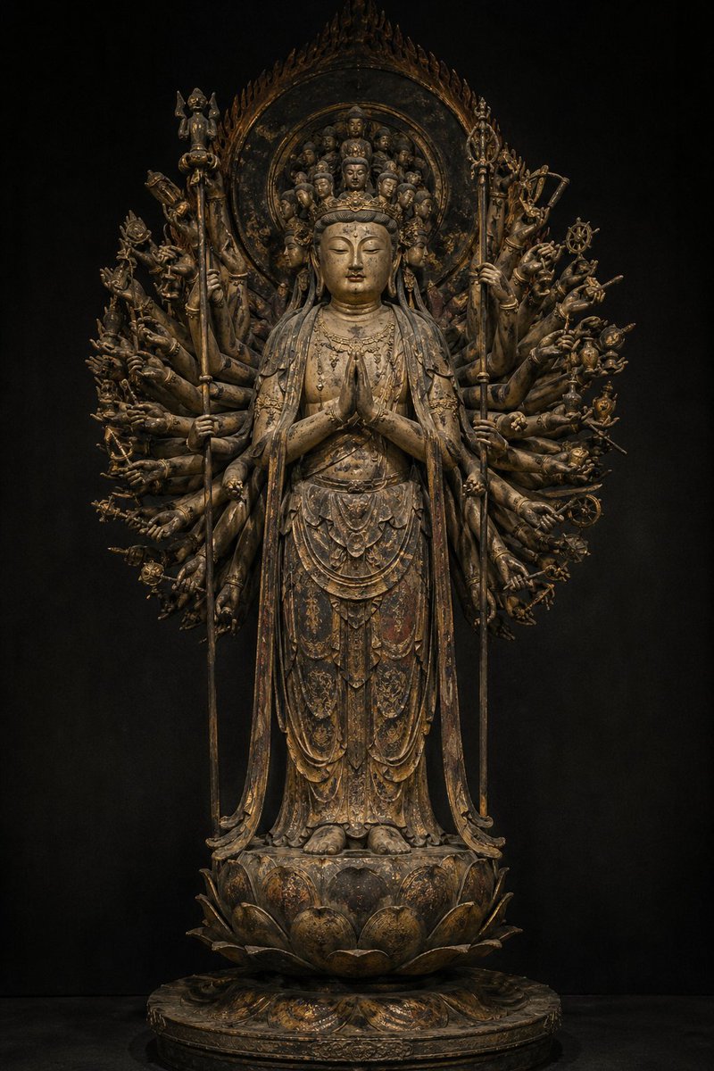 Sacred Japanese Buddhist Statue — Sora 2 Prompt