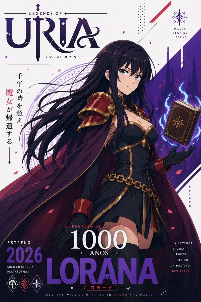 Dark Witch Anime Movie Poster — Sora 2 Prompt