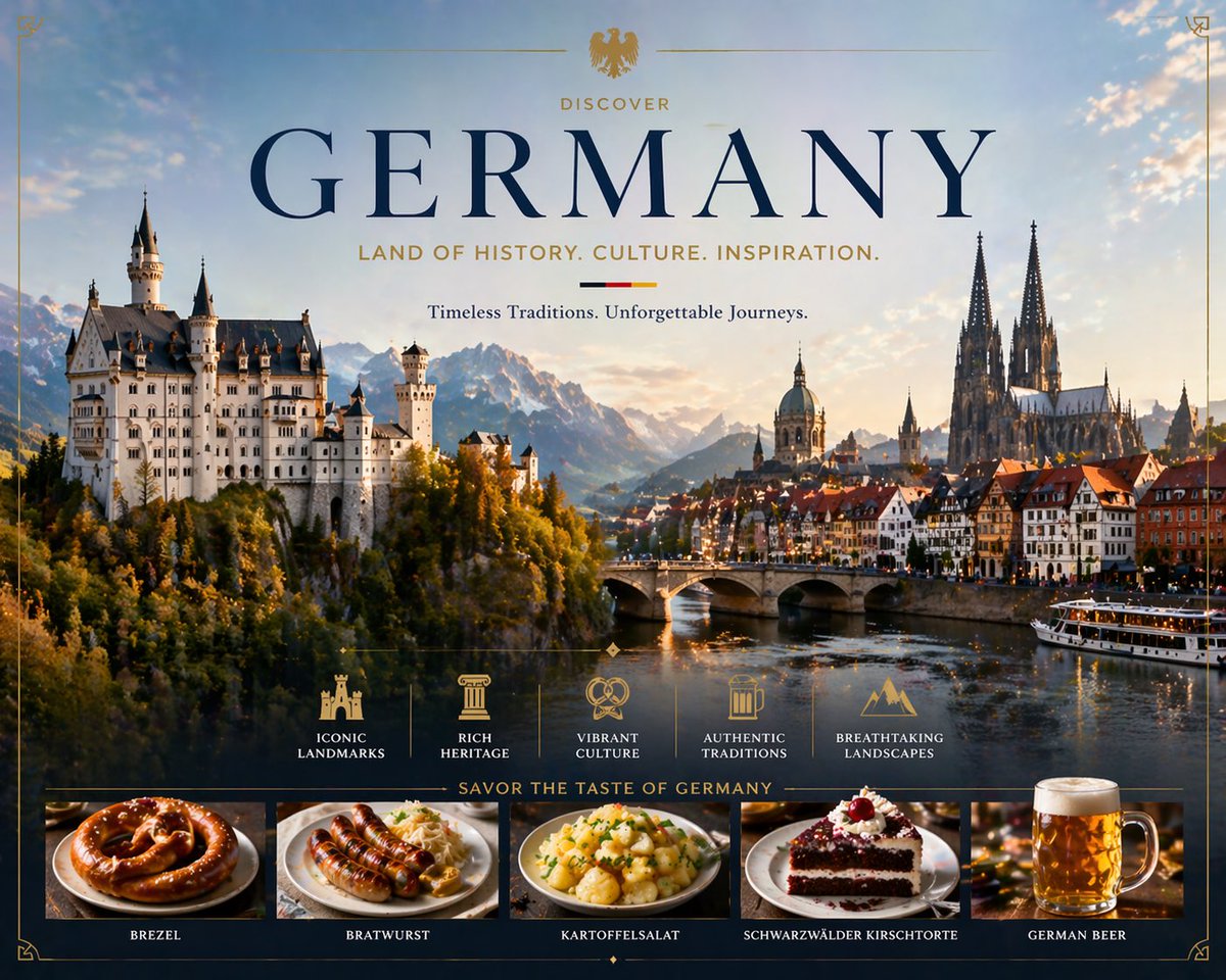 Vintage Travel Poster Prompt: Discover Germany