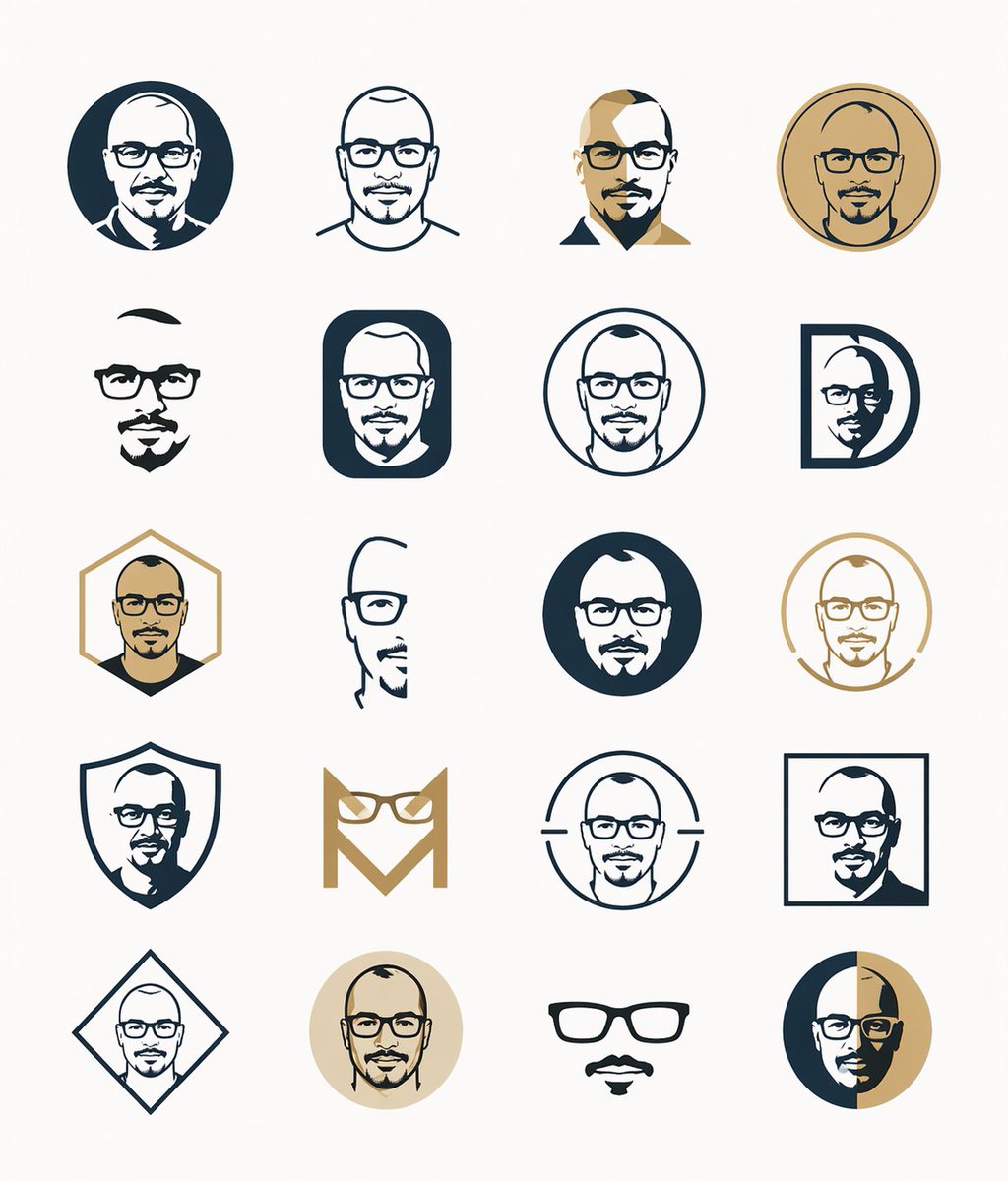 20 Minimalist Male Head Icons — Sora 2 Prompt