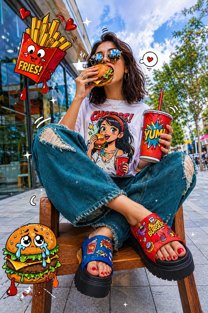 Pop Art Cartoon Fast Food Portrait — Sora 2 Prompt