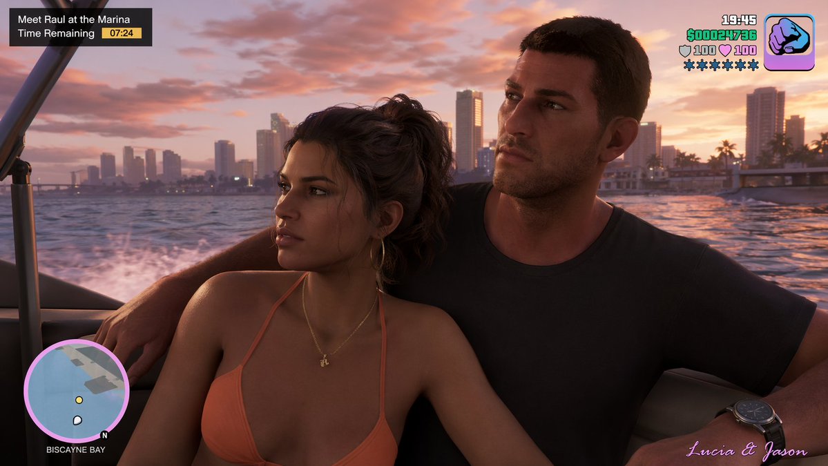 GTA 6 Screenshot with Lucia and Jason — AI Image Prompt