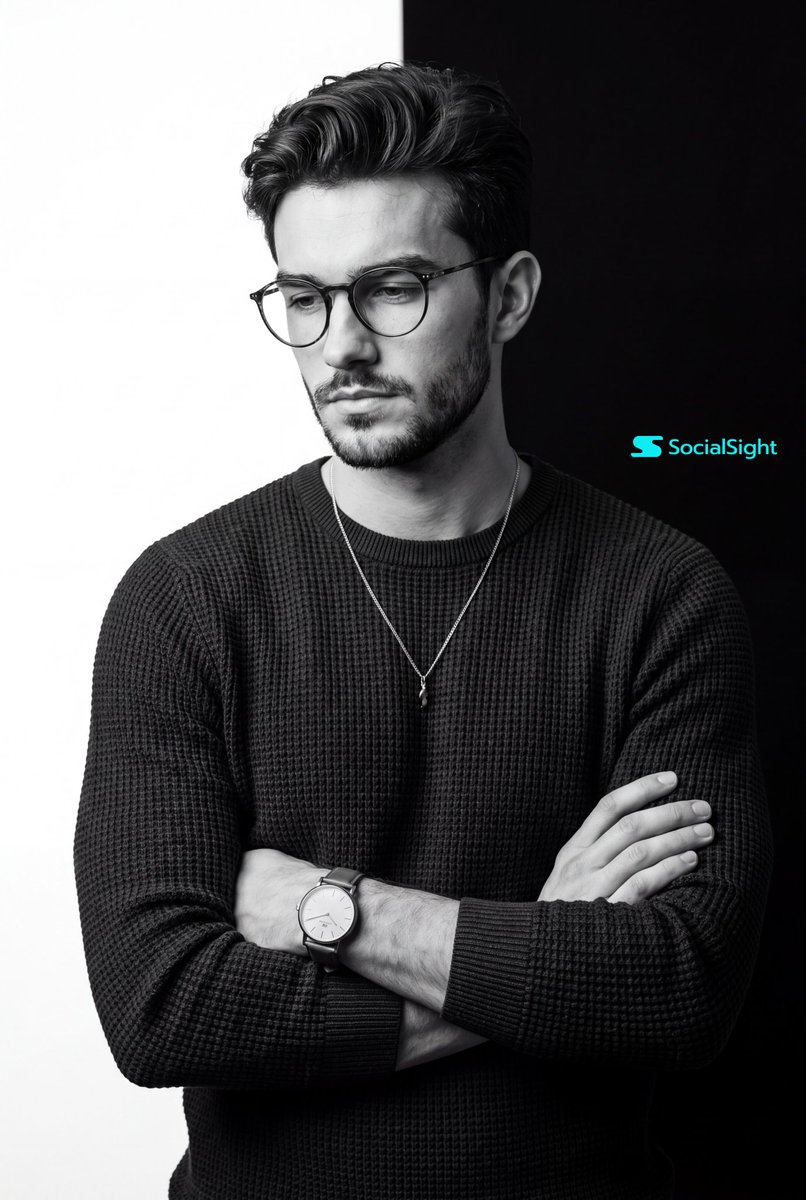 High-Contrast Split Background Studio Portrait — Sora 2 Prompt