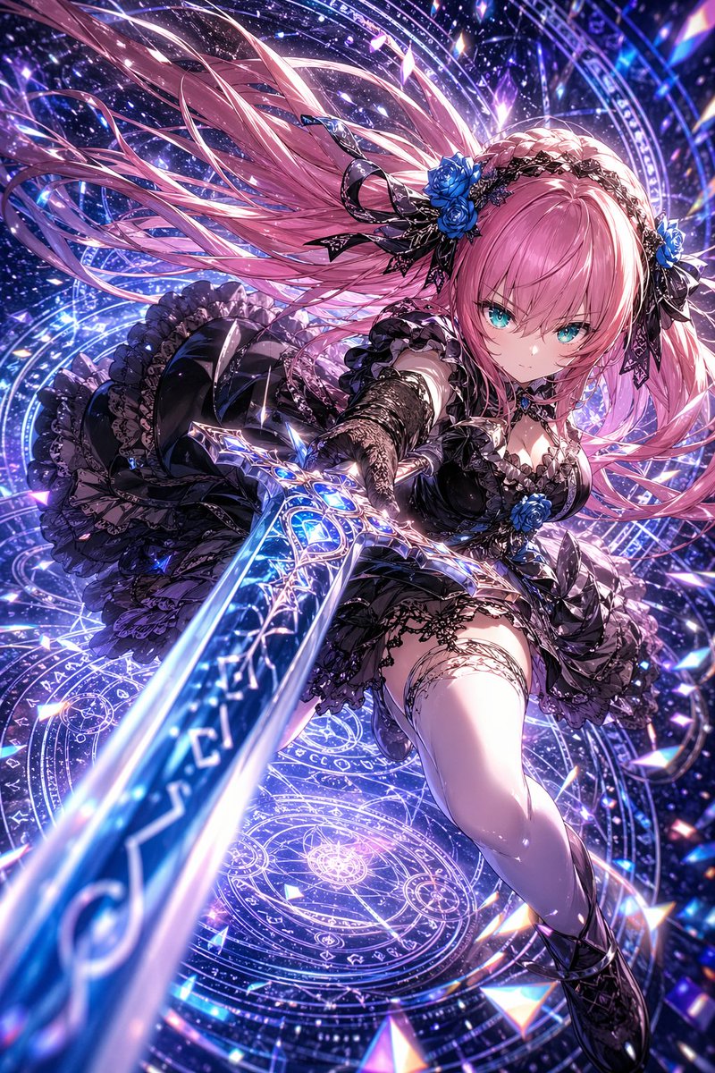 Gothic Magic Swordswoman Anime Prompt — Sora 2