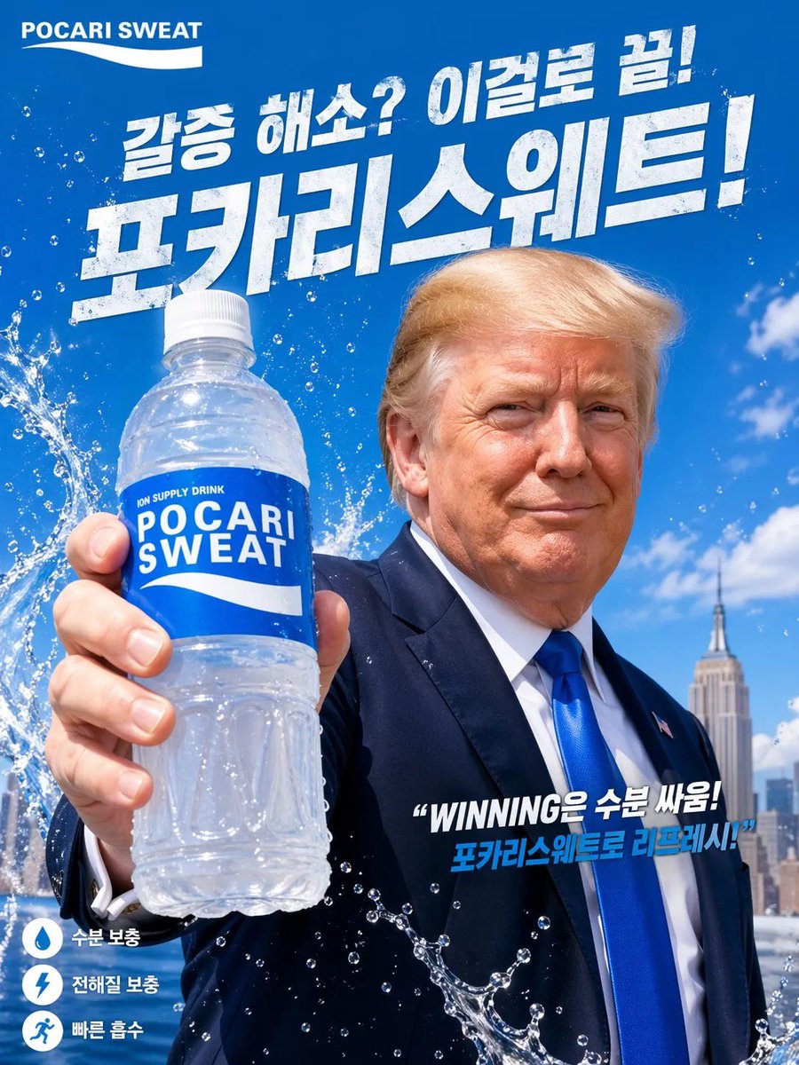 POCARI SWEAT Korean Ad Poster Prompt with Spokesperson — Sora 2